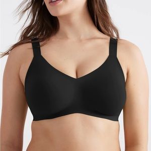 Knix Black Wide Strap Padded V-Neck Bra Size 8+, NWT